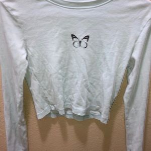 CROP TOP LONG SLEEVE LIGHT BLUE